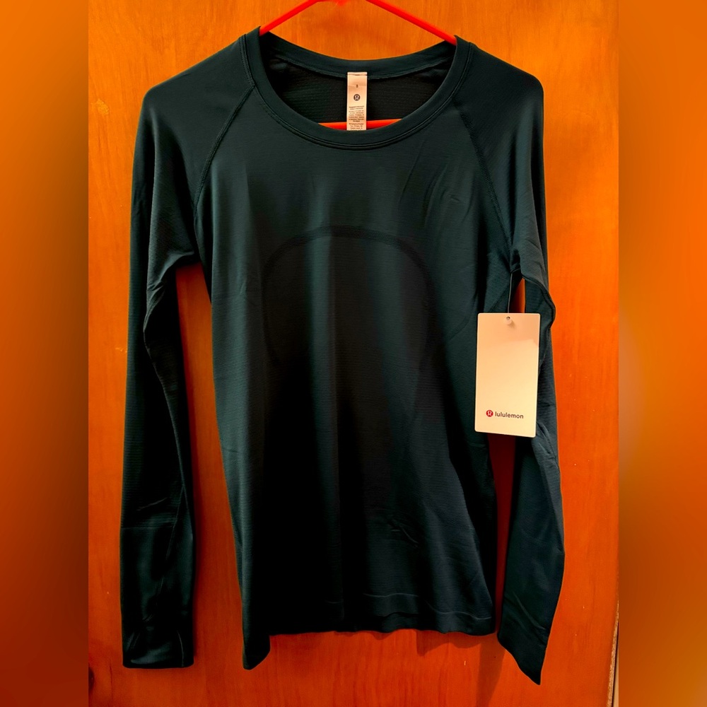 Lululemon Swiftly Tech Long Sleeve 2.0 - hip length - Storm Teal - size 8